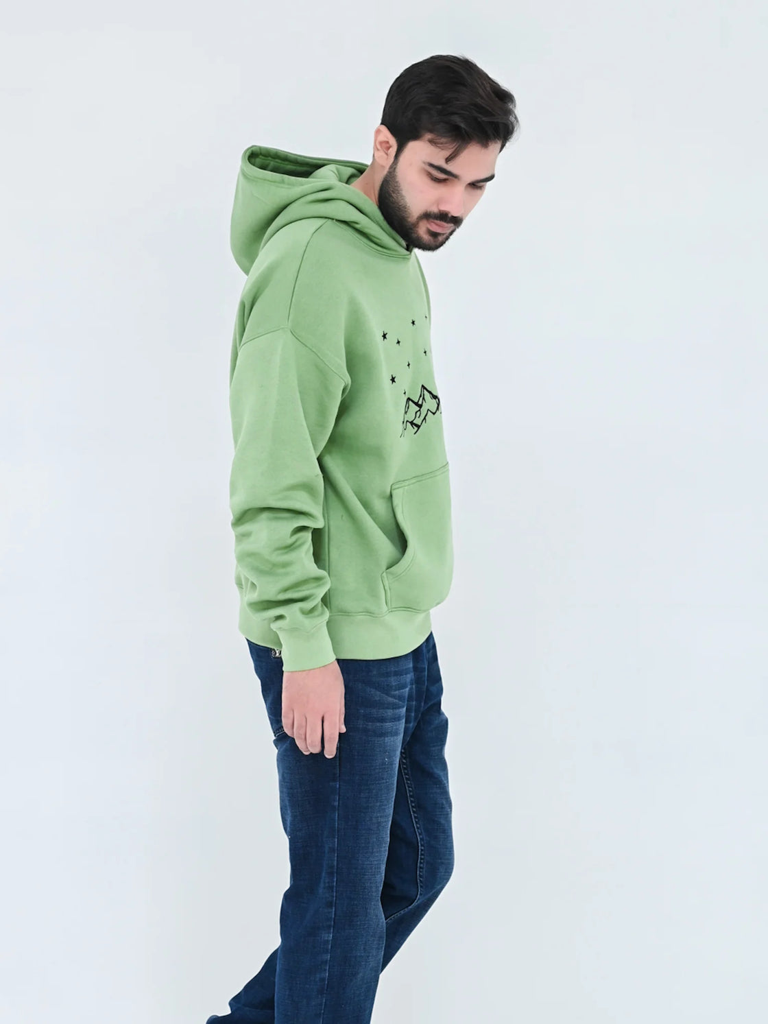 MOUNTAINS OLIVE OVERSIZE HOODIE